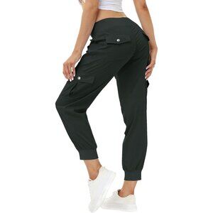 Stylish Women's Hiking Cargo Pants - Elastic Waist, Tapered Fit, Quick Dry - XL